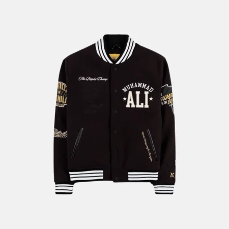 Jalen Hurts GOAT Muhammad Ali Black Varsity Jacket
