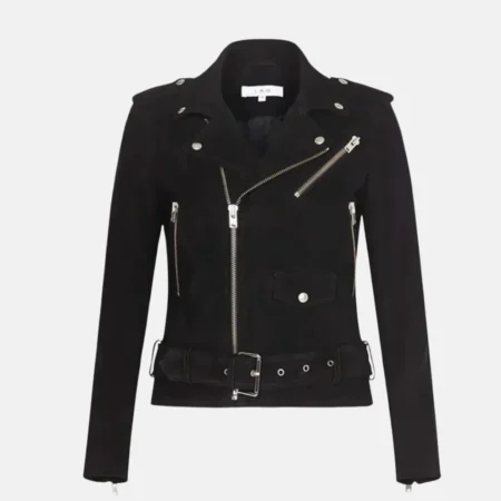 Charlotte Women’s Black Double Rider Leather Motorcycle Jacket