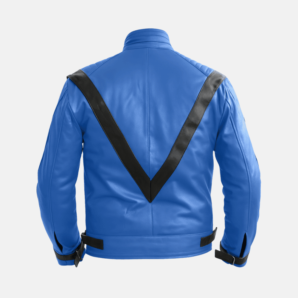Michael Jackson Thriller Blue Leather Jacket - Image 2
