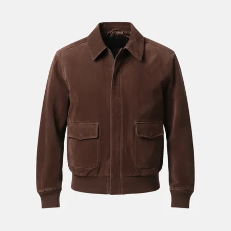 Flight Suede Brown A-2 Bomber Aviator Leather Jacket
