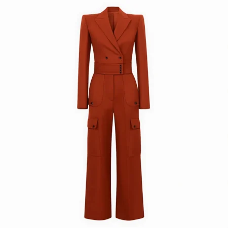 Euphoria Rue Ben­nett Red Double Breasted Coat