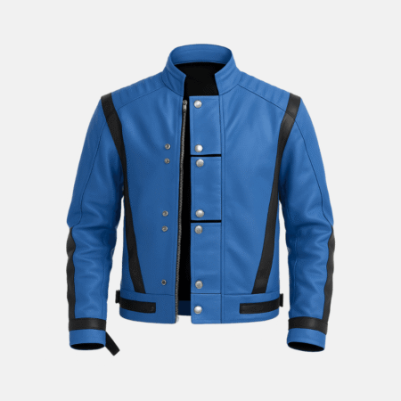 Michael Jackson Thriller Blue Leather Jacket