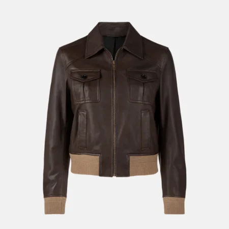 Charlie Poker Face Brown Bomber Jacket